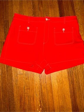 LOFT Cherry Red High-Rise Palmer Shorts